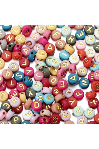 Choice3 400pcs Mixed 100-500pcs 7mm Colourful Mixed Letter Acrylic Beads Roun...