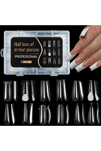 Choice 04 288 قطعة/صندوق من مجموعات أطراف الأظافر الصناعية ذات الأشكال المزدو...