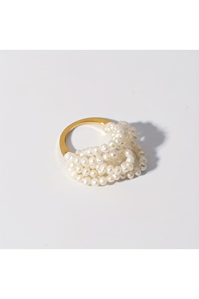 Choice ZF7043-1 خاتم أنيق متعدد الطبقات من اللؤلؤ الصناعي، مثالي لحفلات الزفا...