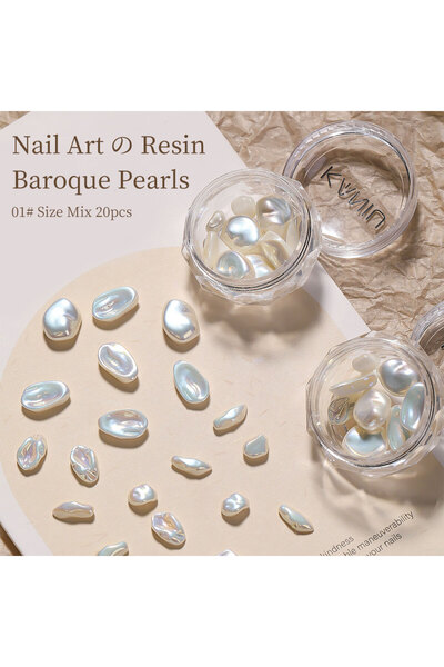 Choice Z6SZ20-01-xsh ٢٠ قطعة من تعليقات اللؤلؤ الراتنجية غير المنتظمة، زينة ث...