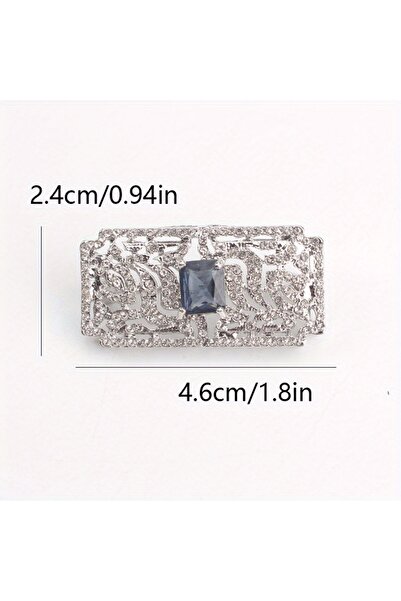 Choice دبوس بروش مستطيل بسيط بتصميم كلاسيكي على طراز المحكمة، مرصع بالماس