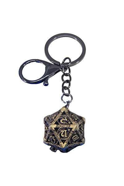Choice Bronze Dragon D20 Dice Keychain Fashion Keyring Ornament Key Chain Pen...