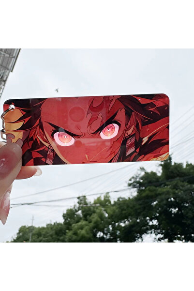 Miniso K-Demon-9 Demon Slayer Shining Eyes Keychain Acrylic Transparent Card ...