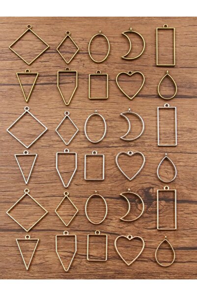 Choice مزيج الألوان 30 قطعة معدنية هندسية إطار مجوف قلادة سحر الأشعة فوق البن...