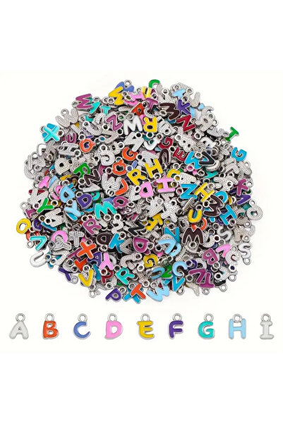 Choice 100 قطعة من حلي الحروف الأبجدية من A إلى Z المصنوعة من المينا الملون، ...