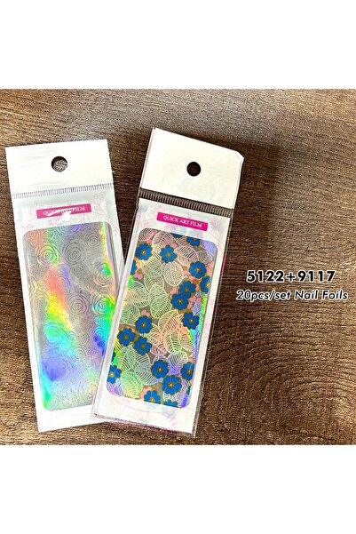Choice 5122 9117 عبوة من قطعتين من رقائق تزيين الأظافر من الدانتيل والزهور، و...