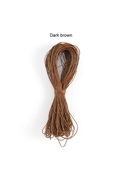 Choice حبل خرز من القطن المشمع باللون البني الداكن، 65 مترًا/القطعة، بطول 1 م...