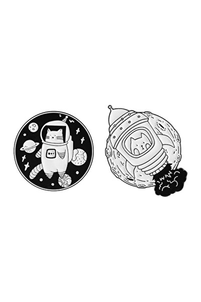 Choice TZ2197 2-9 قطع/مجموعة بروش شخصية كرتونية أنمي دبابيس مطلية بالمينا قطة محظوظة لطيفة رائد فضاء صاروخ C