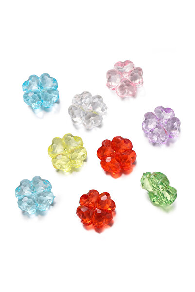 Choice6 Mixed color 02 20pcs/lot New Candy Color Four Leaf Clover Acrylic Bea...