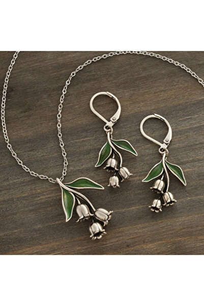 Choice أقراط متدلية من زهرة زنبق الوادي العتيقة YF8015-1 للنساء - مجوهرات متد...