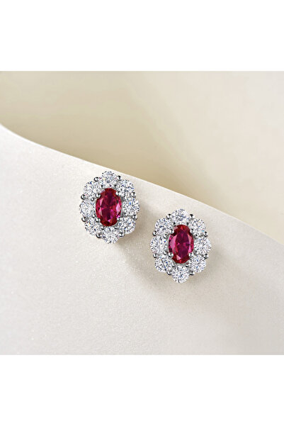 Choice أقراط مرصعة بالزركون المكعب الأحمر الرائع من هويتان E3037، هدية مثالية...