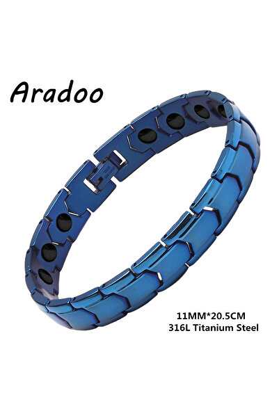 Choice 10 أساور رياضية للرجال مصنوعة من الفولاذ التيتانيوم بتصميم مسار الخزان الكلاسيكي مزودة بوصلات مغناطيسية