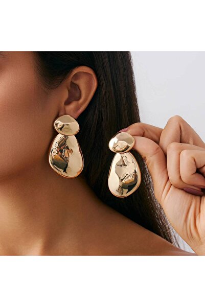 Choice أقراط متدلية ناعمة دائرية هندسية إبداعية من IngeSight.Z باللون الذهبي ...