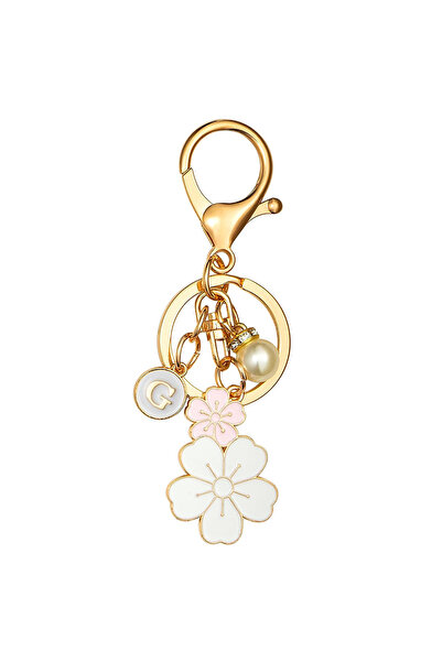 Choice G Cute flower keychain, initial key pendant, ladies' gift band, keycha...