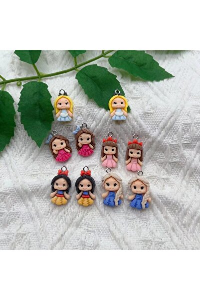 Choice 1 10 قطع جديدة لطيفة من الراتينج على شكل أميرة كرتونية صغيرة سلسلة قصا...