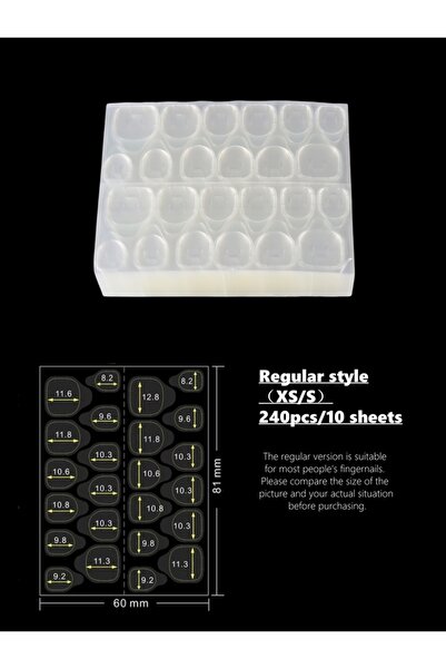 Choice Transparent 240 Pcs/10 Sheets Double Side Glue Nail Sticker, Nail Glue...