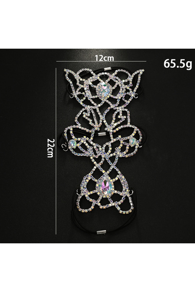 Choice سلسلة ساق من أحجار الراين الملونة المطلية بالفضة، سلسلة ساق عصرية ذات ...