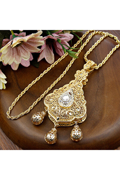 Choice XY3268white Sunspicems قلادة ذهبية اللون دبي بيجو للنساء سلسلة سترة مغ...