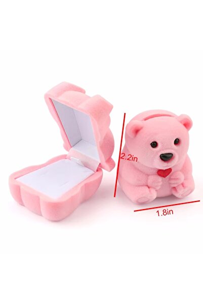 Choice علبة خاتم مخملية صغيرة من bear-pink، قطعة واحدة، علبة مجوهرات إبداعية، حامل خاتم وأقراط، صندوق عرض لحفلات الزفاف