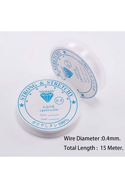 Choice حبل مرن شفاف دائري من الكريستال بطول 0.4 مم × 15 متر، 0.4/0.5/0.6/0.7/...