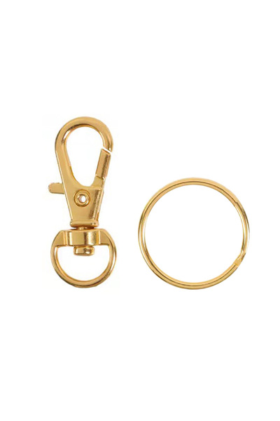 Choice gold color 20pcs/pack Swivel Lobster Clasp With Key Ring 10pcs Key Cha...