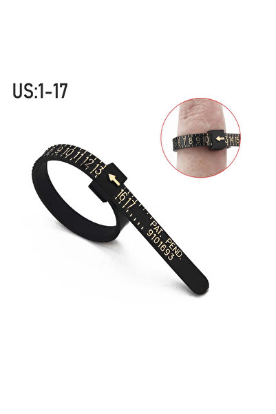 choice2 أداة قياس مقاس الخاتم الأمريكية السوداء من 1 إلى 17، أداة قياس قابلة ...