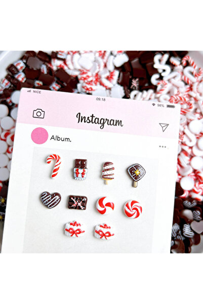 Choice 30 قطعة من 30 قطعة من زينة الأظافر المبتكرة المصنوعة من الراتنج على شكل آيس كريم الشوكولاتة ثلاثية الأبعاد على شكل فيونكة كعكة حلوى