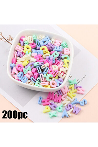 Choice 200 قطعة مختلطة 100/200 قطعة من خرزات الحروف المسطح بألوان الأكريليك ا...