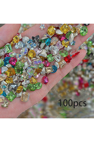 Choice 100 قطعة من أحجار الراين الملونة المتنوعة - مدببة الألوان - على شكل قا...