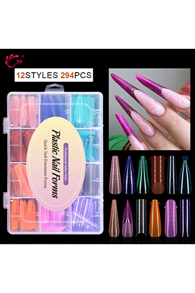 Choice مجموعة أظافر مزدوجة الشكل من 292 قطعة/صندوق من TP، أظافر أكريليك ملونة...