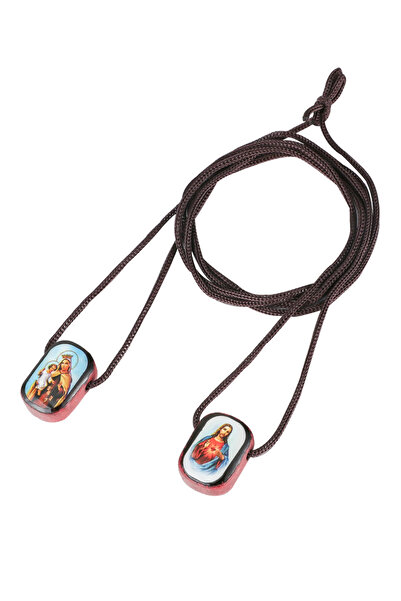 Choice قلادة كاثوليكية مربعة الشكل مكونة من 5 قطع على شكل قلب يسوع الأقدس من جبل الكرمل، قلادة كاثوليكية على شكل قلب يسوع الأقدس من جبل الكرمل