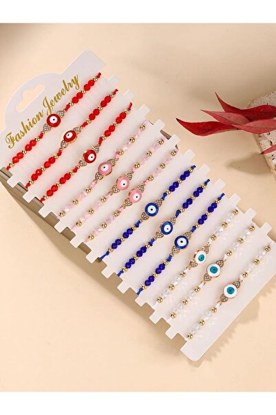 Choice MULTI 12 Niches Simple Delicate Decorative Bracelet Set Eyes Woven Bea...