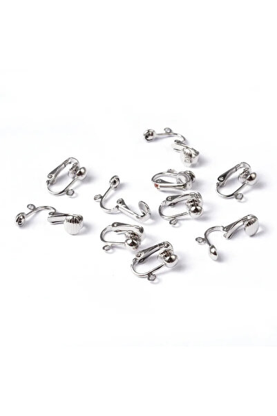 Choice 10 قطع من محولات الأقراط الفضية غير اللامعة، 5 أزواج، بمشبك وحلقة سهلة...