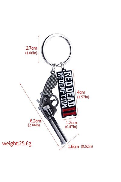 Miniso K00423-01 Game RDR2 Arthur Morgan Revolver Model keychain Red Dead Redemption 2 Bag Car Pendant Fans