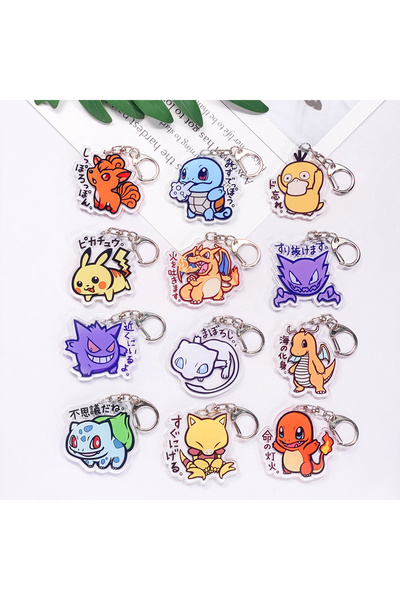 Miniso 5 cm 13 Pokémon Pikachu Cute Acrylic Keychain Accessories Pikachu Char...