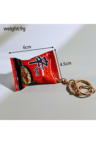Choice سلسلة مفاتيح محاكاة المعكرونة الفورية من Yupsk، حقيبة طعام كورية، قلادة حقيبة إبداعية من معكرونة الديك الرومي.