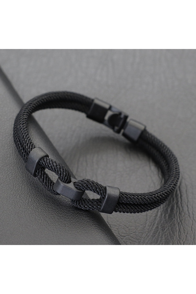 Choice black Personalized Thread Bracelet For Men Grade A 4mm Round Milan Rop...