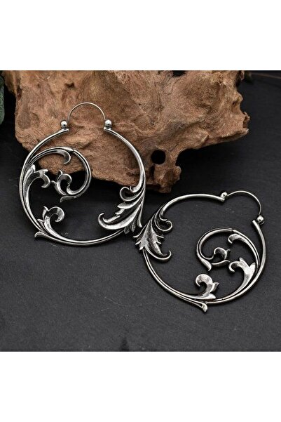Choice E1892-1 Vintage Silver Minimalist Style Metal Carved Pattern Earrings ...