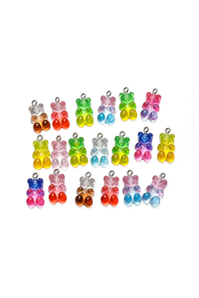 Choice مجموعة من 20 قطعة من 14 لونًا من خرزات الراتنج على شكل دببة لزجة لطيفة...