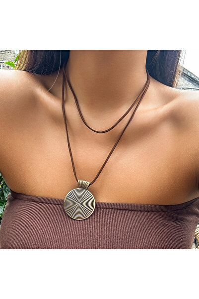 Choice GT06019 IngeSight.Z Vintage Large Metal Circle Spiral Pattern Pendant ...