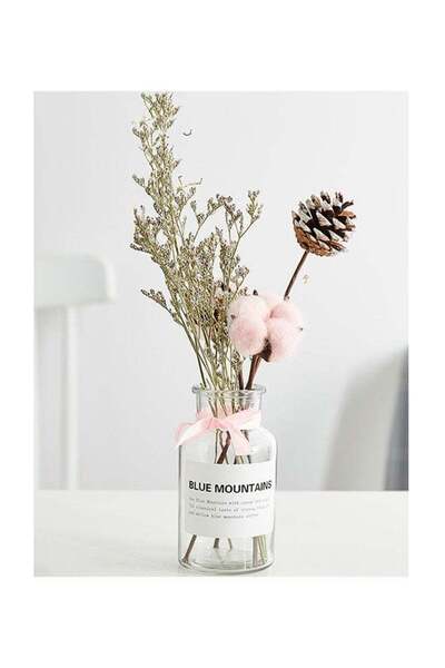 Generic Nordic Style Artificial Flower Glass Vase Transparent 6.5 × 12.5 cm