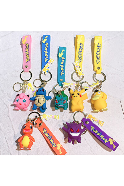 Miniso مجموعة من 7 سلاسل مفاتيح بوكيمون - سلسلة مفاتيح لطيفة على شكل بيكاتشو ...