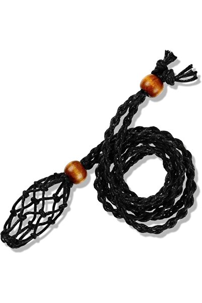 Choice قلادة مضفرة من حجر الكريستال الطبيعي متعدد الألوان باللون الأسود، قلاد...