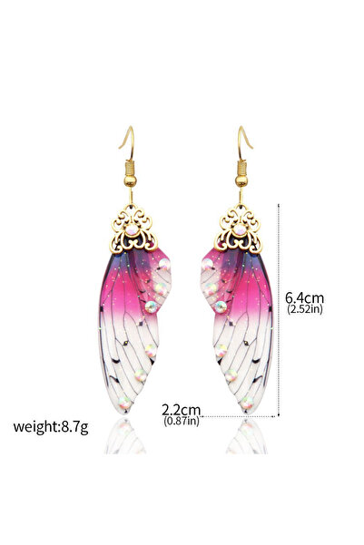 Miniso WG00125-01 New Demon Slayer Butterfly Wing Earrings Kimetsu no Yaiba Kochou Shinobu Earring Ear Clip