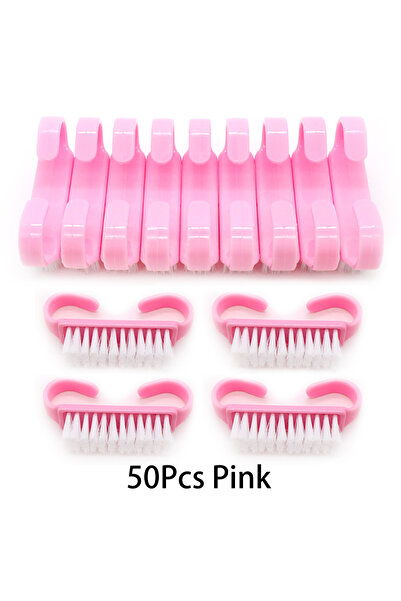 Choice 50 قطعة وردية 10/20/50/100 قطعة مقبض فرشاة أظافر فرك أظافر تنظيف فرش الأظافر منظف ناي