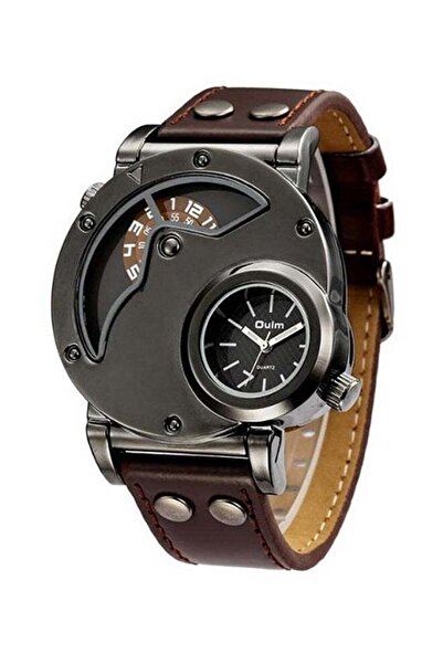 Oulm Men's Leather Analog Watch JCH71221688A_U00491