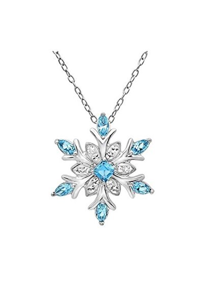 Choice قلادة كريستالية على شكل ندفة ثلجية لعيد الميلاد بتصميم مربع متجمد من ا...