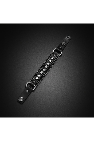 Choice سوار من الجلد الصناعي بتصميم جمجمة من ستارشين كلوز مرصع بأحجار الراين ...