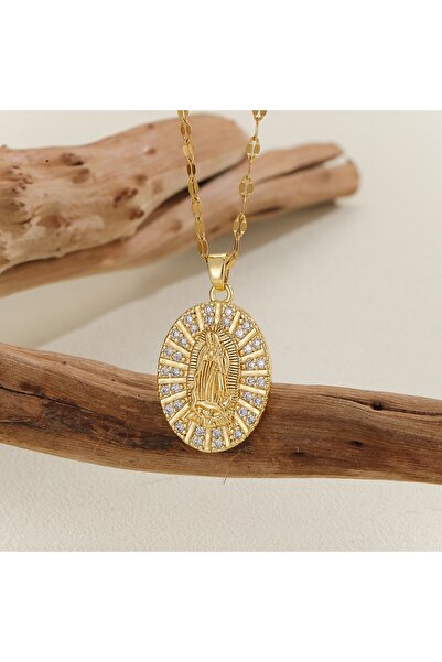 Choice TP-04246-01 قلادة سلسلة سيدة العذراء بتصميم ريترو فاشون للنساء، مرصعة ...