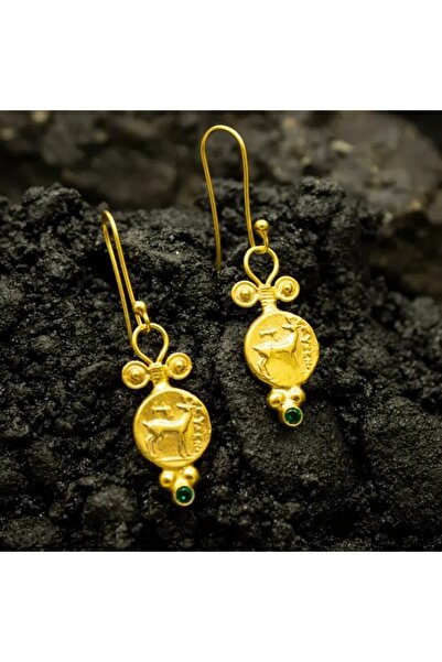 Choice أقراط متدلية جديدة على شكل عملة غزال عتيقة E1807-2 للنساء، ميدالية من ...